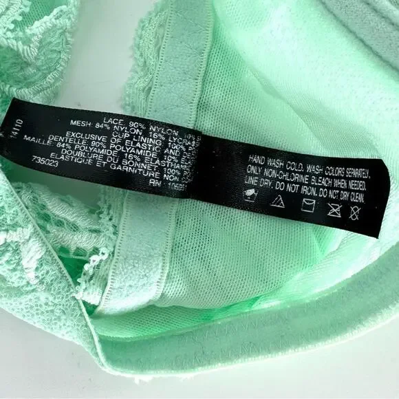 Set of 2 Racerback Bras Victoria's Secret and Natori Black and Mint Size 36D - Picture 5 of 13